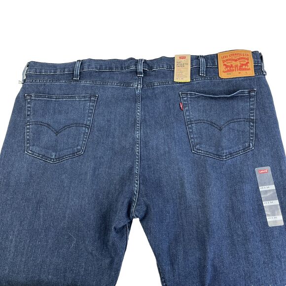 New Mens Levi’s 541 Athletic Taper Stretch Jeans 48x34 Irregular NWT Dark Wash - Picture 6 of 8